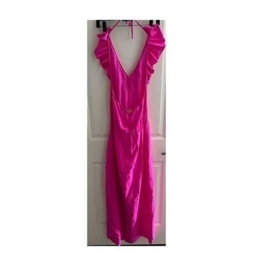 Amanda Uprichard Hot Pink Ruffle Silk Dress NWOT - image 2