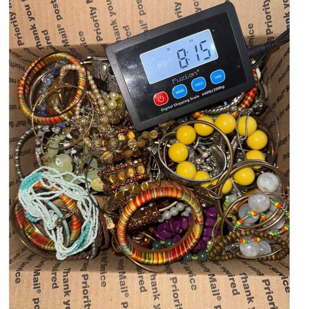 Over 8 Lbs Filled Of Vintage And Costume Bracelets - image 2