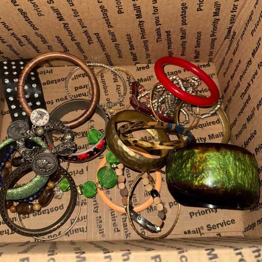 Over 8 Lbs Filled Of Vintage And Costume Bracelets - image 4