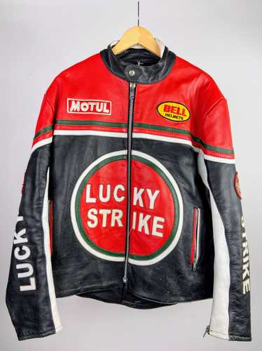 SUZUKI TEAM LUCKY STRIKE MOTOGP raicing LEATHER BOMBER