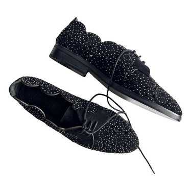 【ALAIA】STRASS スエードゴートスキン製 バレリーナ/ Black Alaia flats - Gem