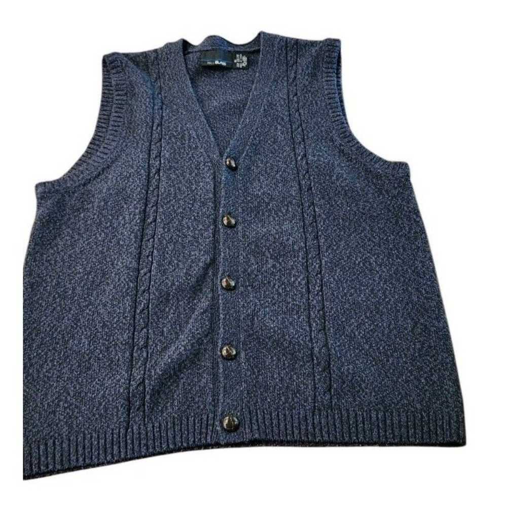 VTG BILL BLASS Cardigan Sleeveless Sweater Mens Large Blue Grung Grandpa Size XL