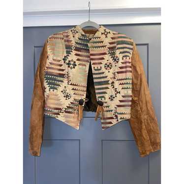 Vintage Native Components Leather Bolero Jacket S… - image 1