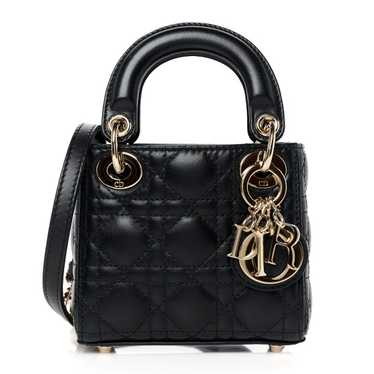 CHRISTIAN DIOR Lambskin Cannage Micro Lady Dior B… - image 1