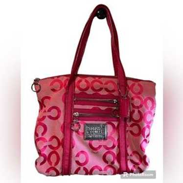 バッグ Rare Coach Poppy ToteBag Rhinestone Pink vintage coach pink poppy tote bag 🎀 - very rare find