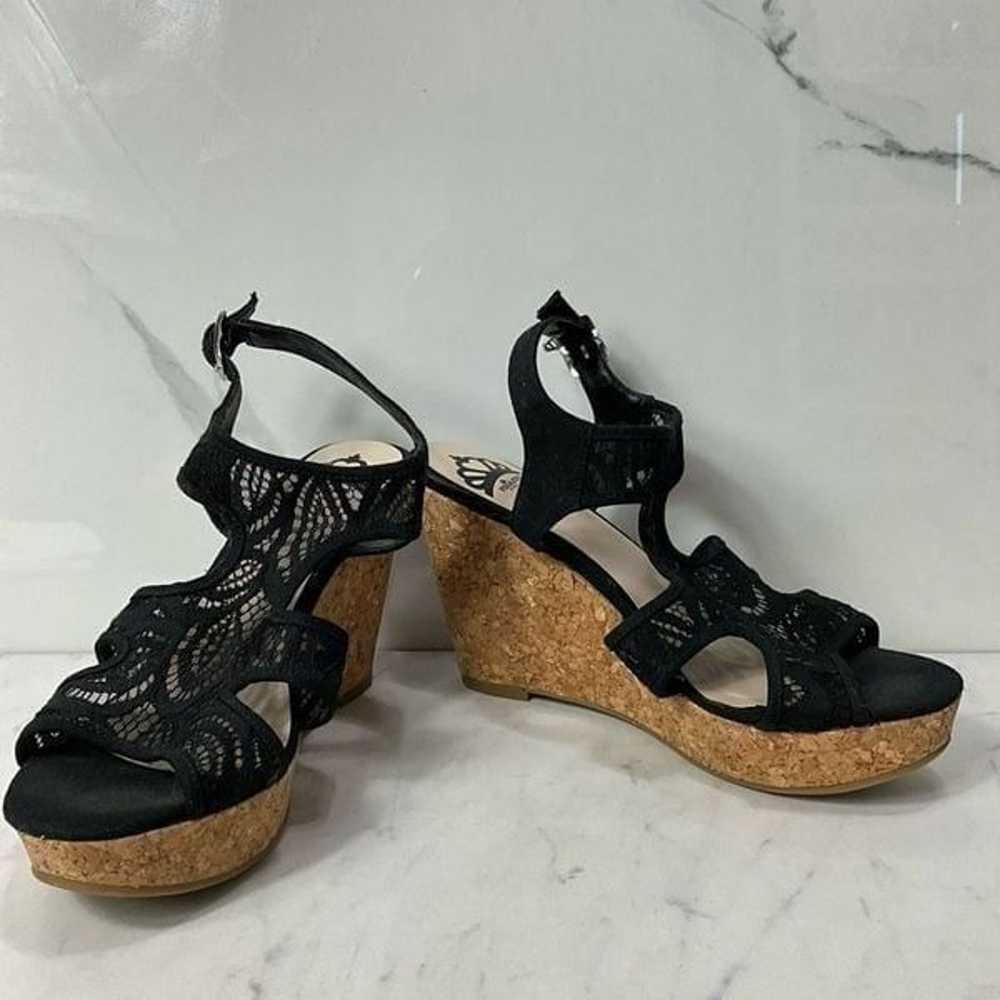 FERGALICIOUS Cork Wedge Lace Sandal Heels - image 3