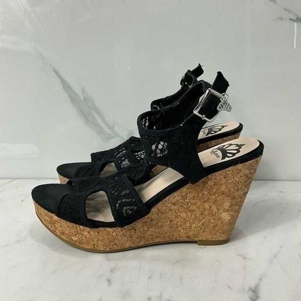 FERGALICIOUS Cork Wedge Lace Sandal Heels - image 4