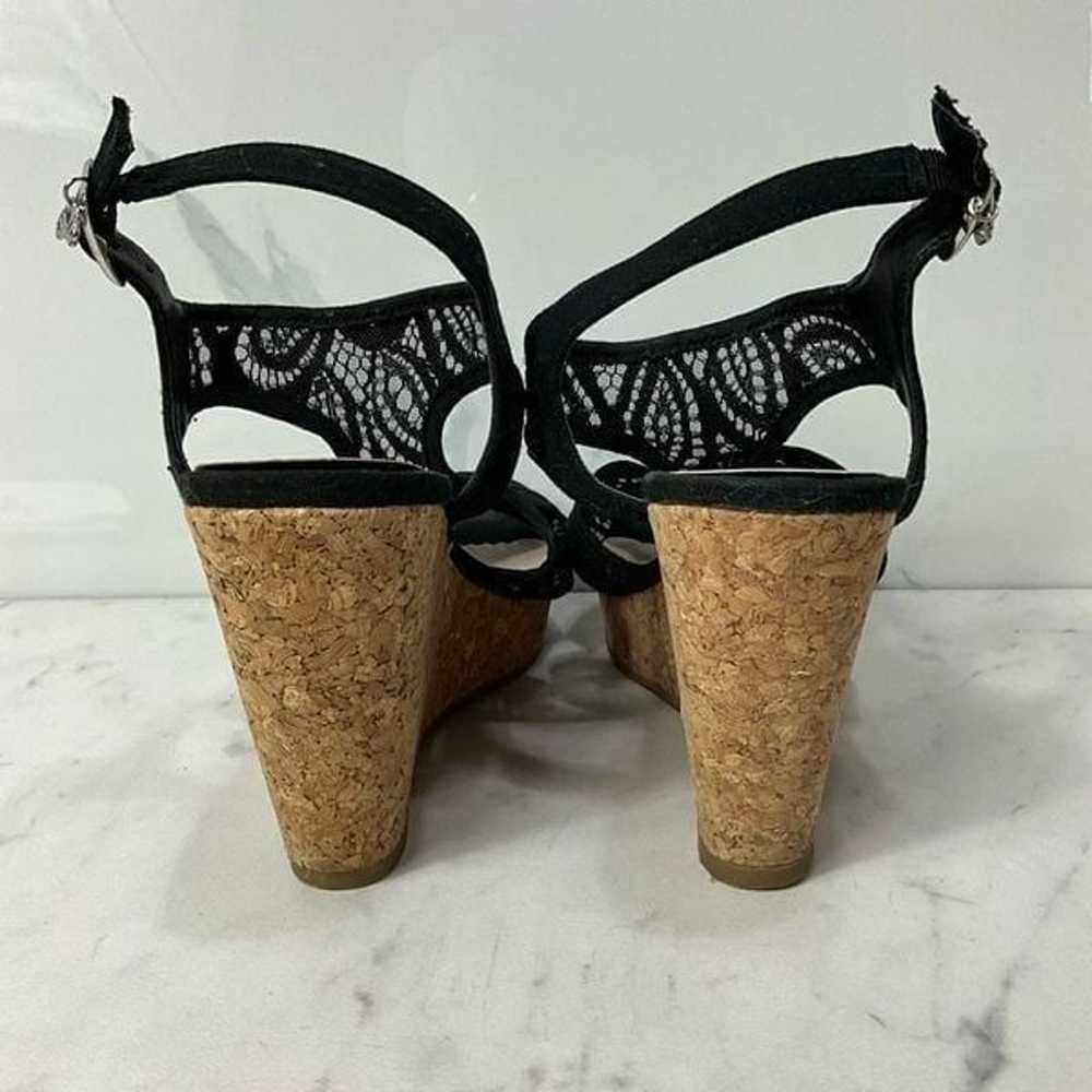 FERGALICIOUS Cork Wedge Lace Sandal Heels - image 5