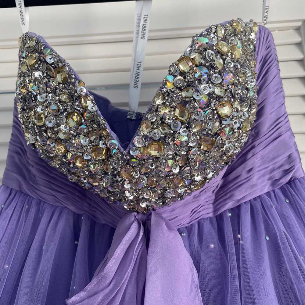 sherri hill purple prom dress - image 3