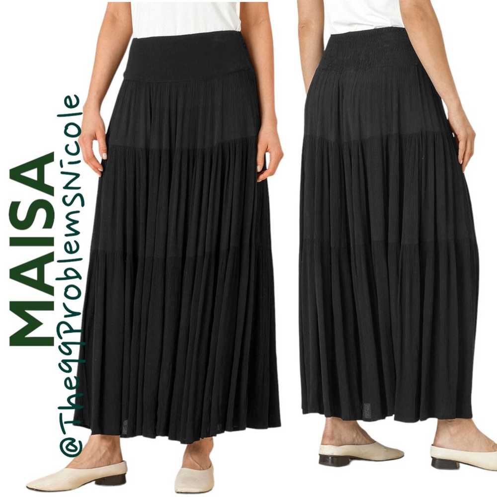 Maisa Copenhagen Sable Tiered Maxi Skirt - image 1