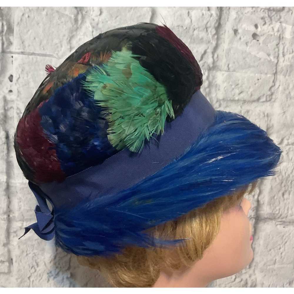 Vintage VINTAGE Henry Pollak WOOL Feather HAT NOM… - image 3