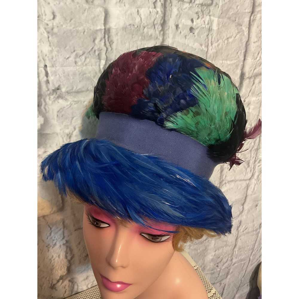 Vintage VINTAGE Henry Pollak WOOL Feather HAT NOM… - image 8