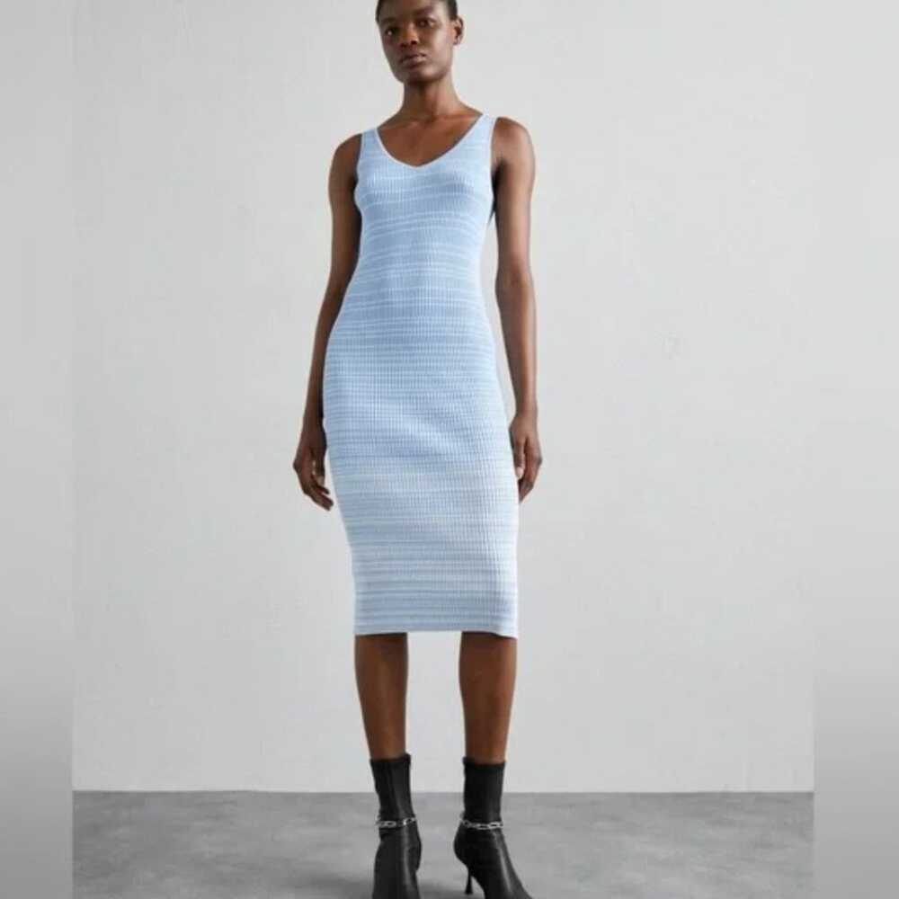 Staud Dana Striped Ribbed Knit Midi Dress - image 2