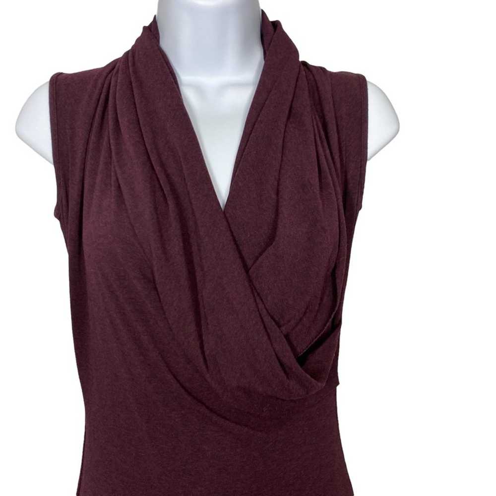 NADIA TARR Wine Sleeveless Draped Collar Dress - image 2