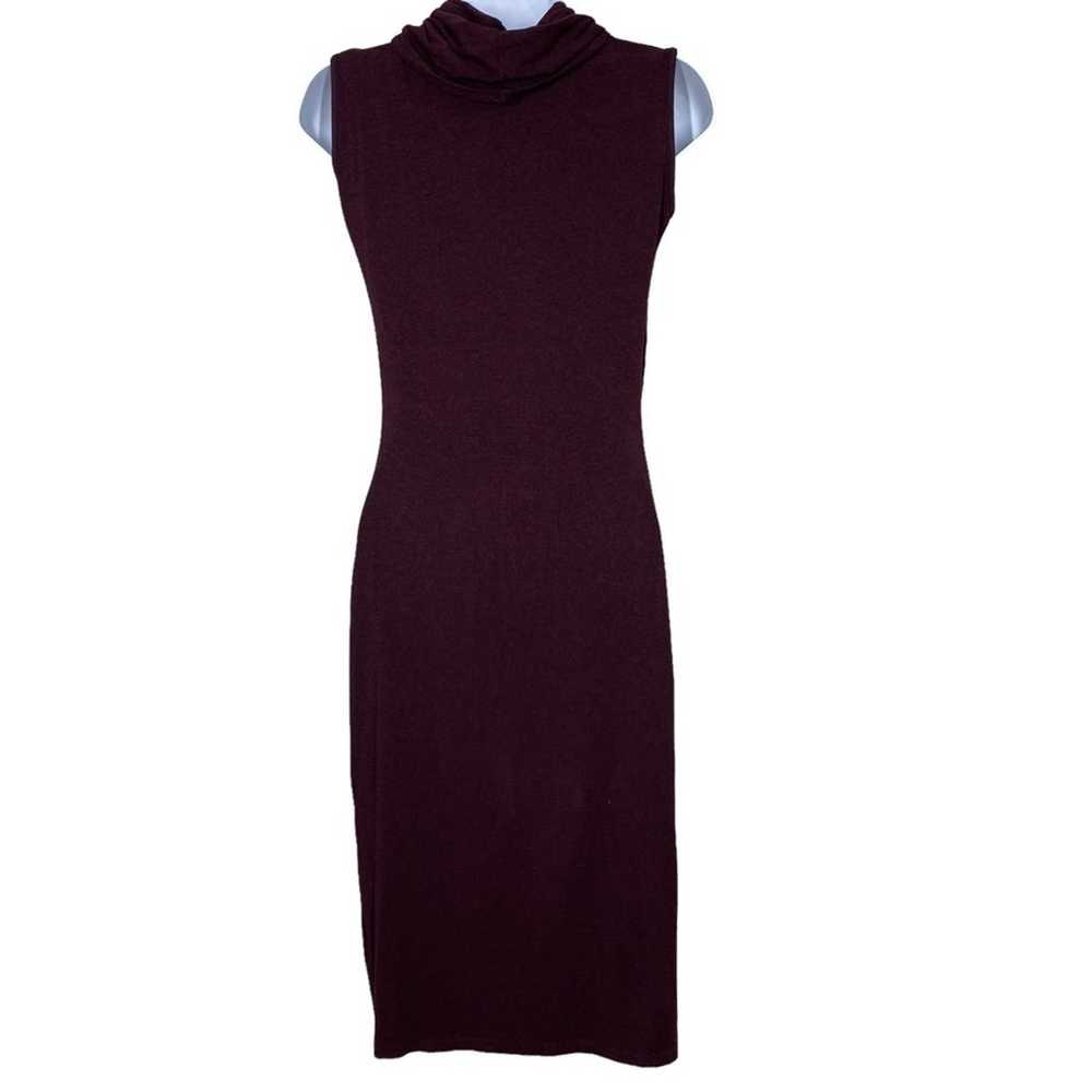 NADIA TARR Wine Sleeveless Draped Collar Dress - image 3