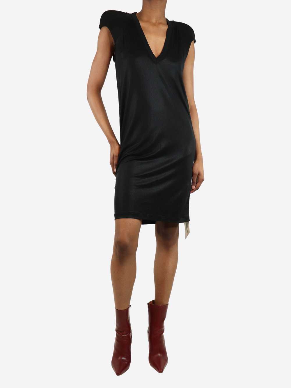 RICK OWENS Vネック ノースリーブ ドレス Rick Owens Black v-neck mini dress - size UK 6
