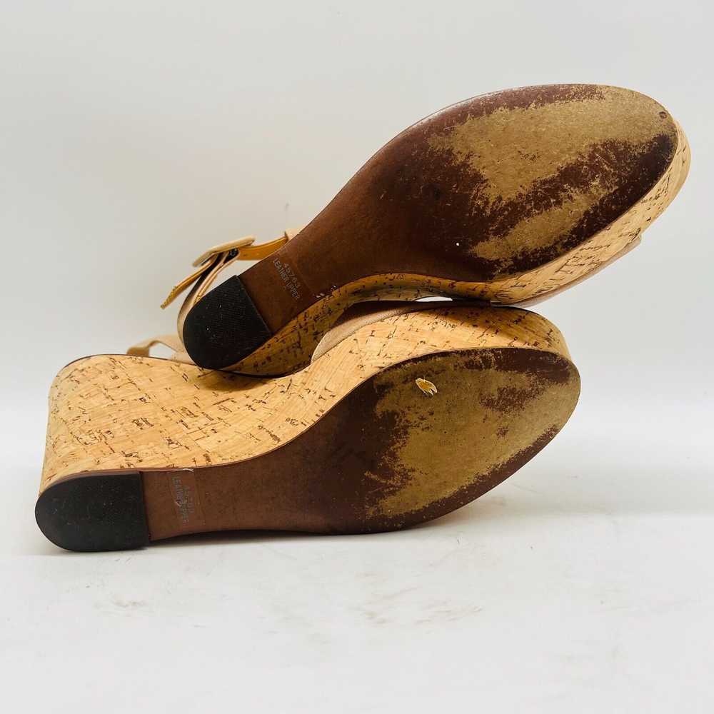 J Crew Shoes Womens 10 Beige Leather Cork Wedge H… - image 10