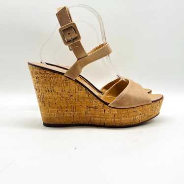 J Crew Shoes Womens 10 Beige Leather Cork Wedge H… - image 1