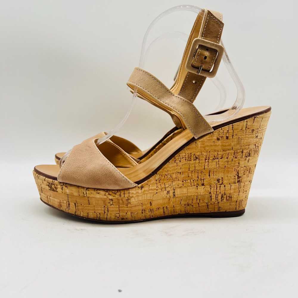 J Crew Shoes Womens 10 Beige Leather Cork Wedge H… - image 2