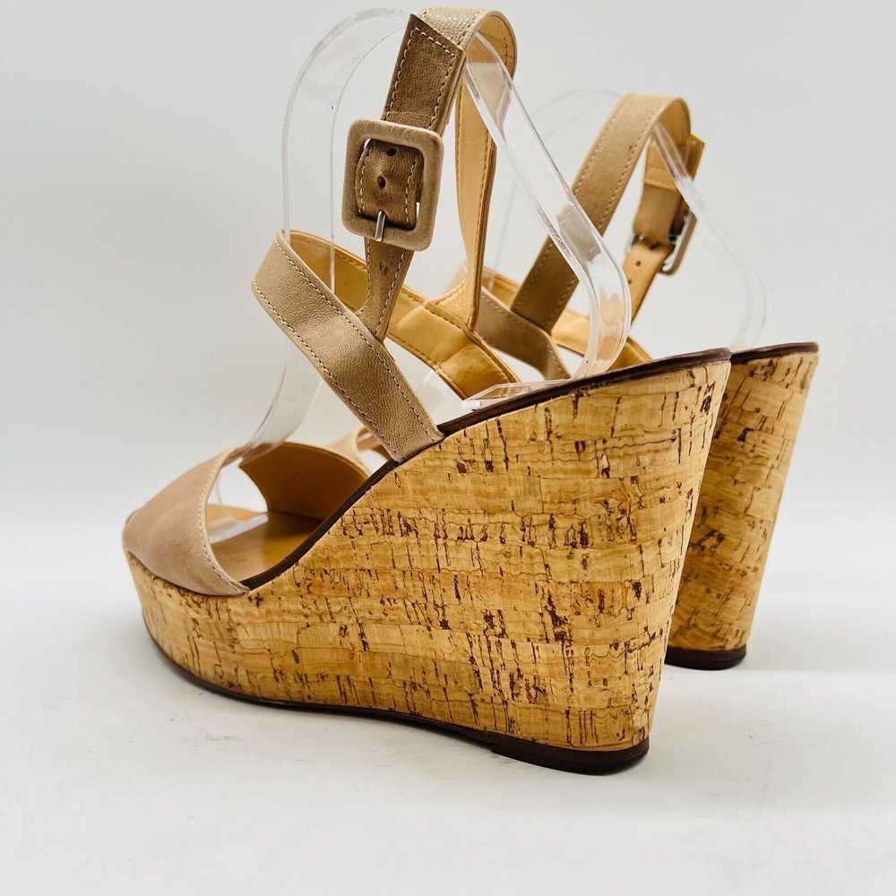 J Crew Shoes Womens 10 Beige Leather Cork Wedge H… - image 5