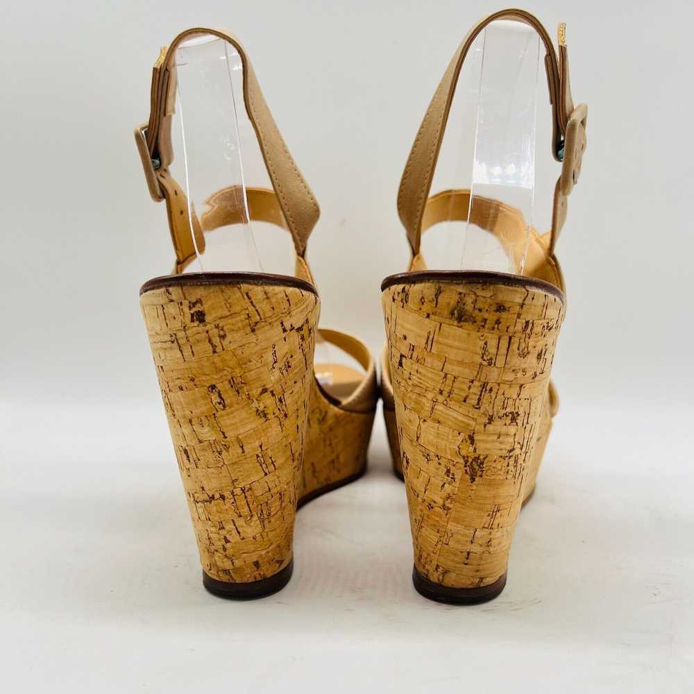 J Crew Shoes Womens 10 Beige Leather Cork Wedge H… - image 6