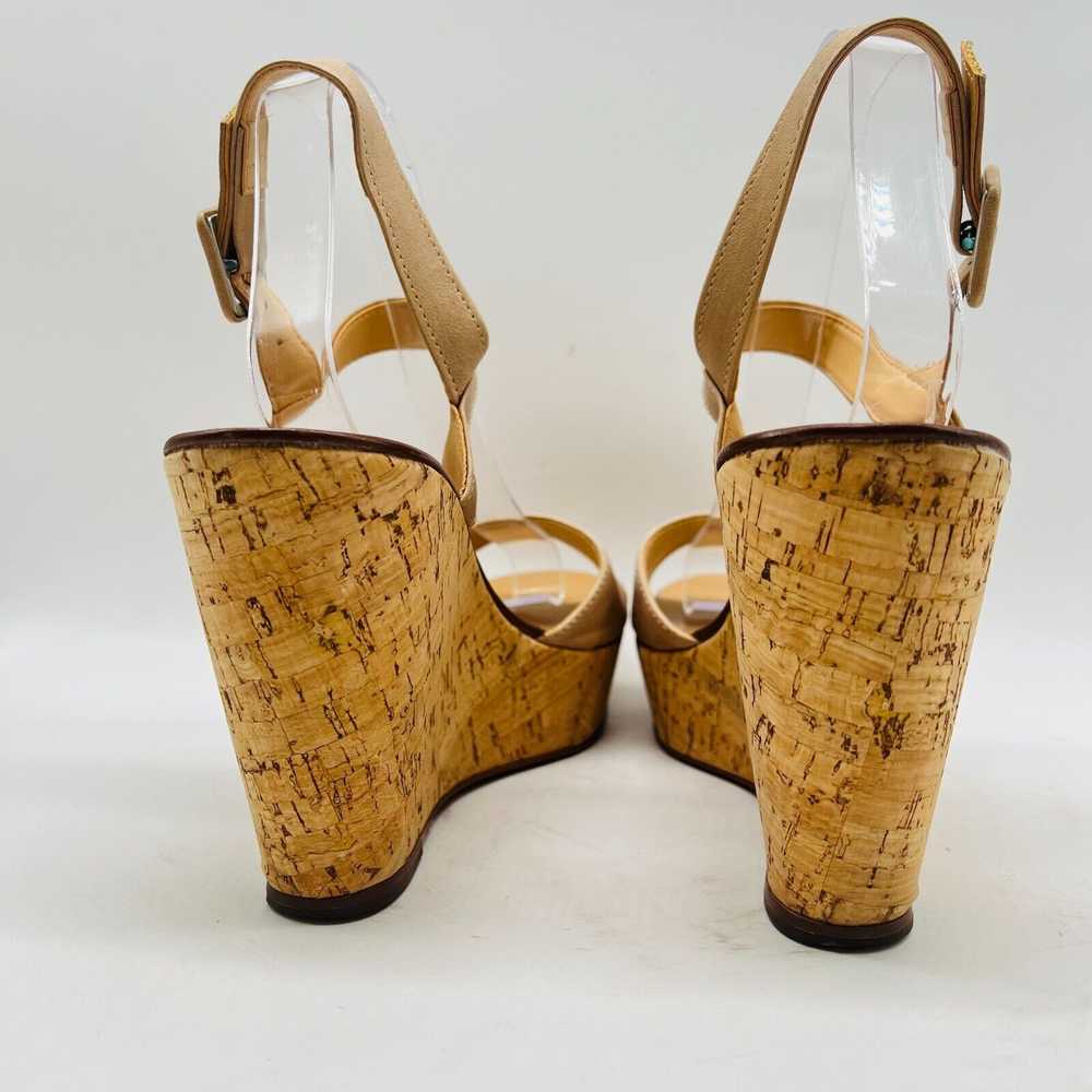 J Crew Shoes Womens 10 Beige Leather Cork Wedge H… - image 7