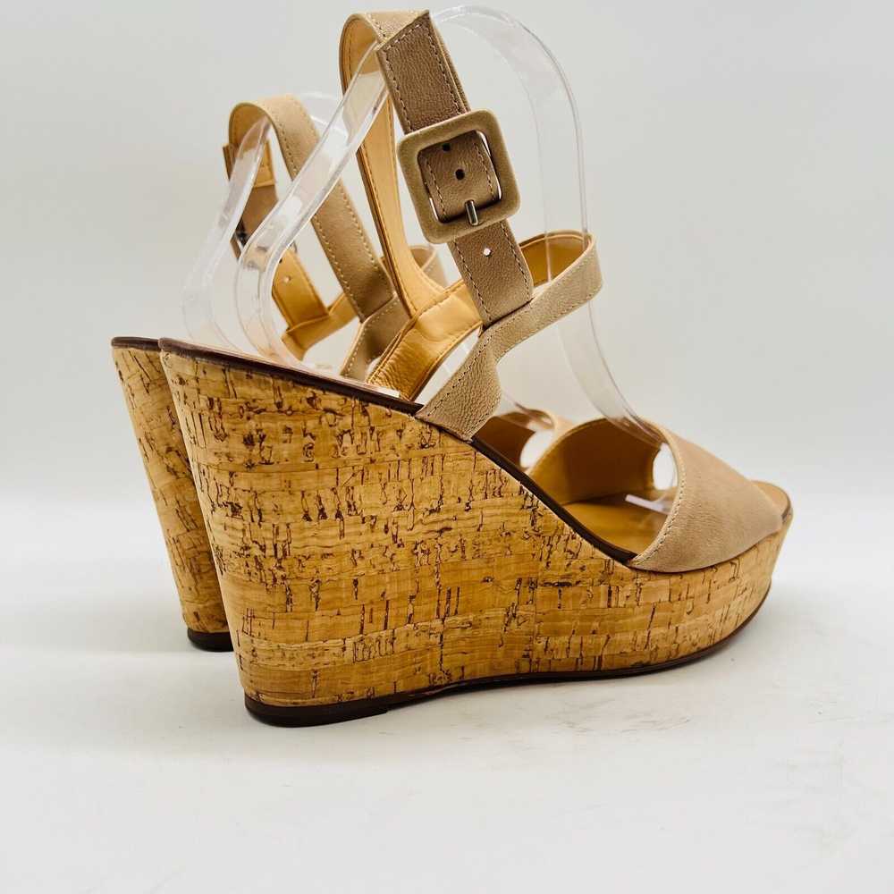 J Crew Shoes Womens 10 Beige Leather Cork Wedge H… - image 8