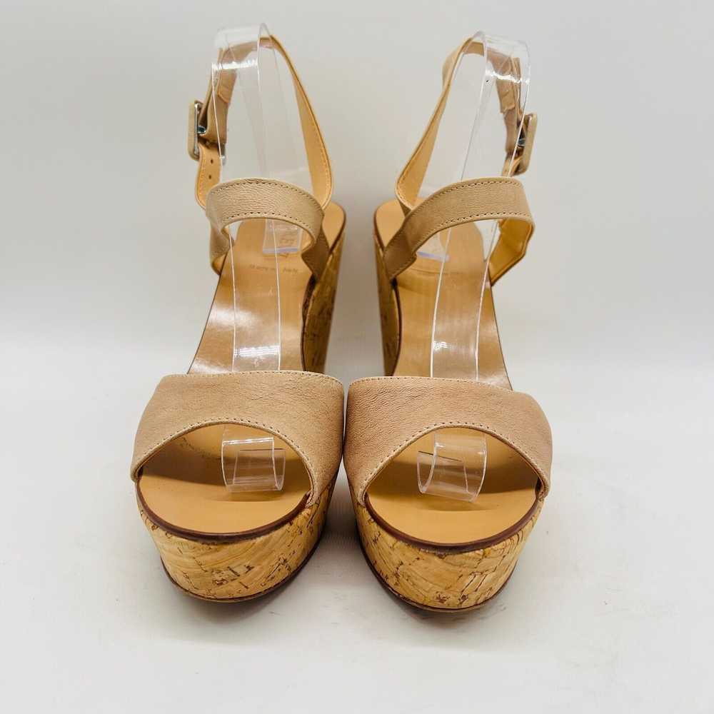 J Crew Shoes Womens 10 Beige Leather Cork Wedge H… - image 9