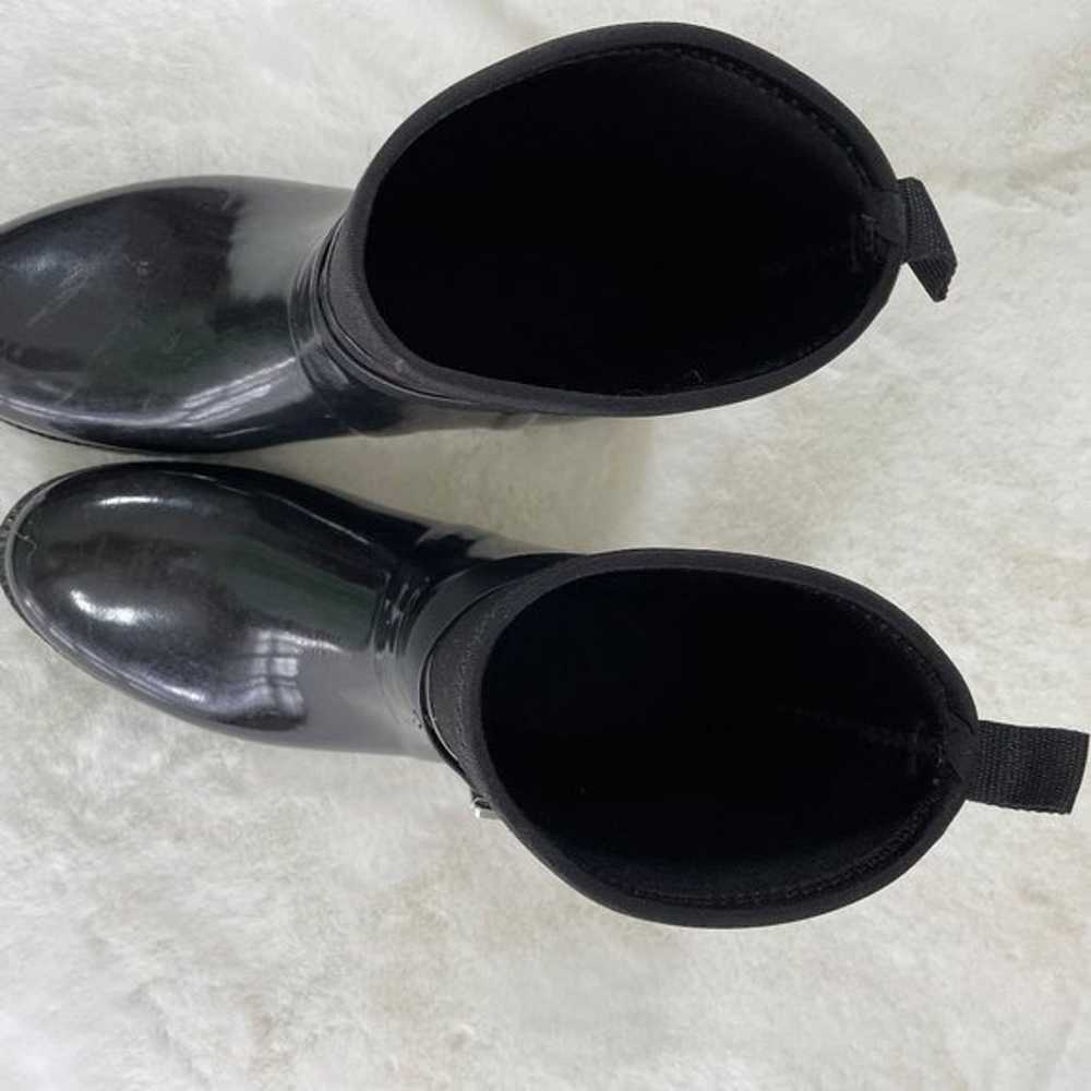 Michael Kors Black Rainboots Rubber Silver Charm - image 4