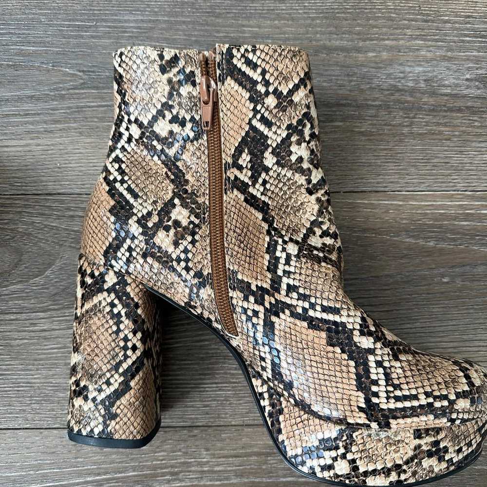 steve madden snake pattern platform ankle booties - image 3