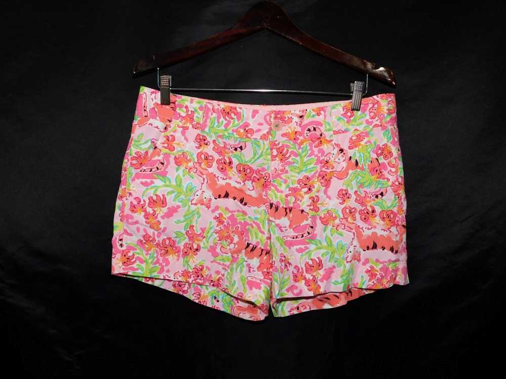 Lilly Pulitzer Size 10 Pink Tiger Lily Floral Sho… - image 1