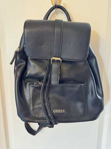 Y2K GUESS ミニバックパック ブラック Guess USA Leather Black Backpack Vintage Buckle Y2k Long