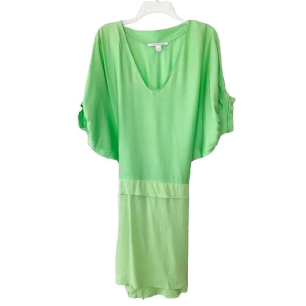 Diane Von Furstenberg Lime Green Belted Dress - image 1