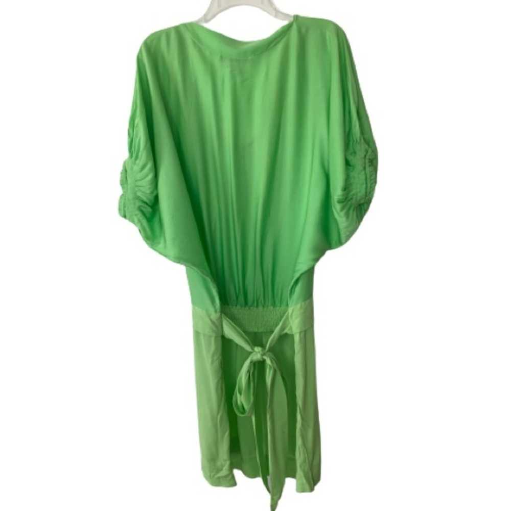 Diane Von Furstenberg Lime Green Belted Dress - image 3