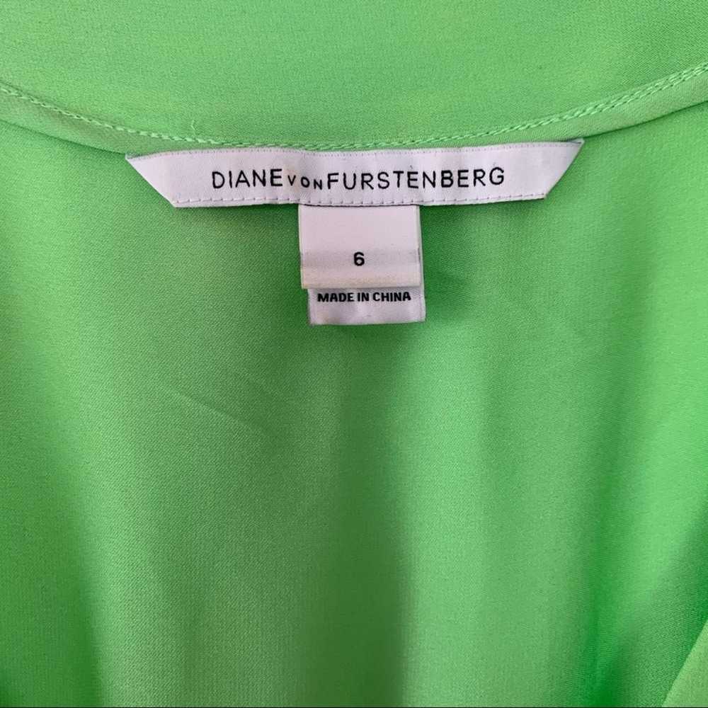 Diane Von Furstenberg Lime Green Belted Dress - image 6