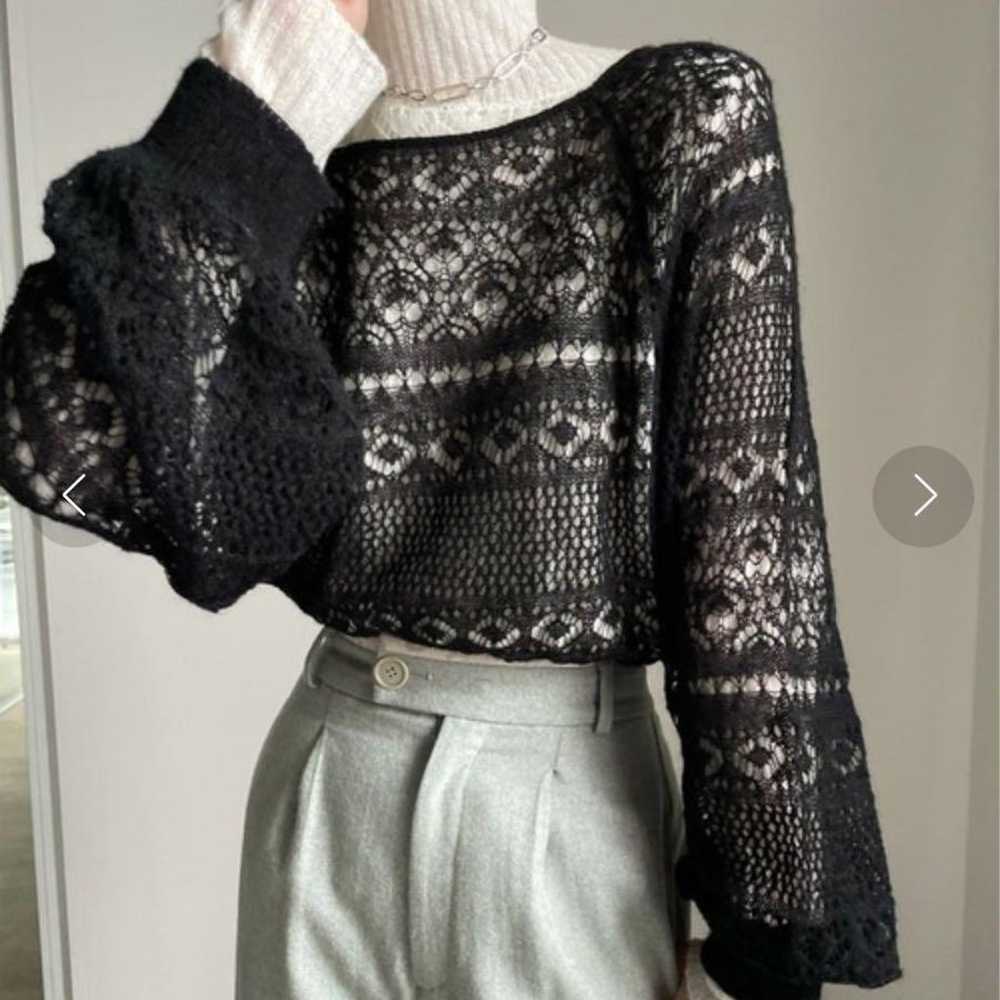 Ameri UND GEOMETRIC LAYERED KNIT TOP - image 1