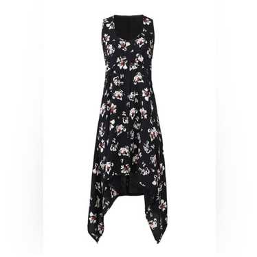 Proenza Schouler Black Floral Hankerchief Hem Mid… - image 1