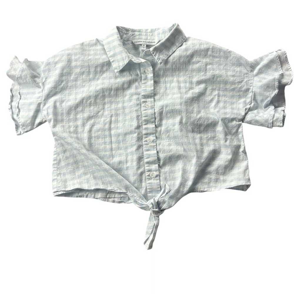 cupcakes and cashmere Shirt Checkered Blouse Size… - image 1