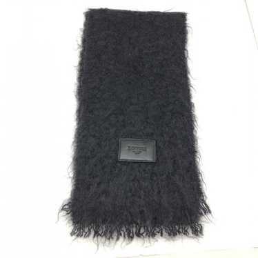ヘアアクセサリー LOEWE BLACK MOHAIR BLEND SCARF LOEWE Fringed leather-trimmed mohair-blend scarf | NET-A-PORTER