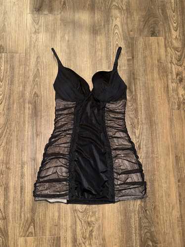 Vintage Y2K Victoria’s Secret Black Mesh Slip Dres