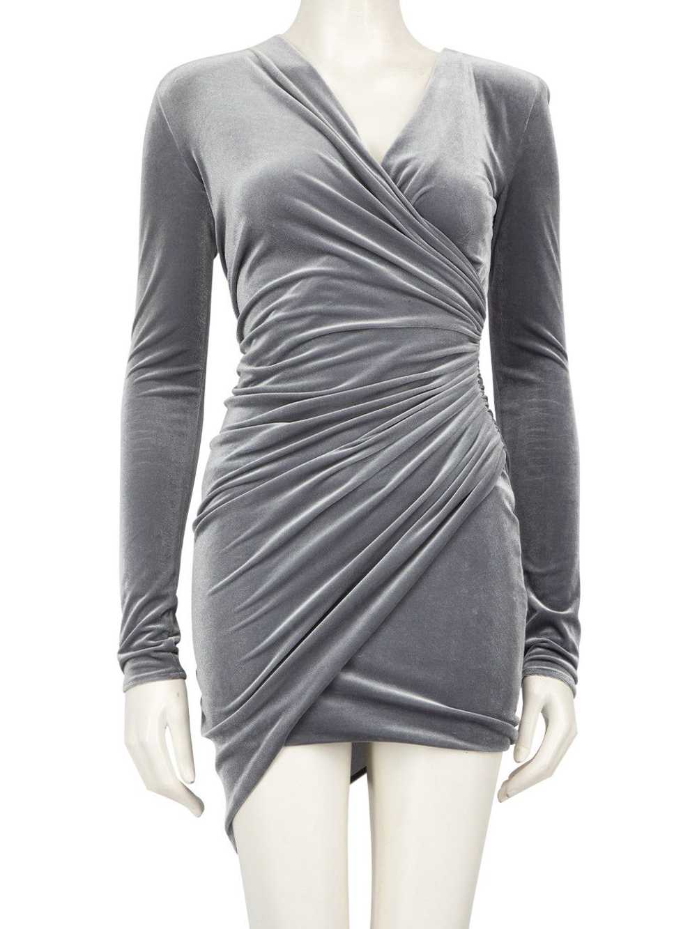 【Alexandre Vauthier】 Ruchedミニドレス ALEXANDRE VAUTHIER One-shoulder ruched stretch-velvet mini