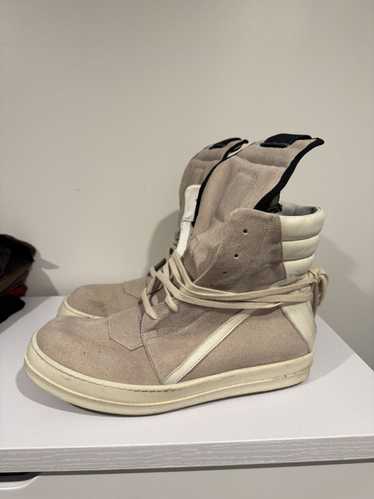 靴 RickOwens GEOBASKET 44 Rick Owens Mega Geobasket - Size 44 - Pearl Black - Made in