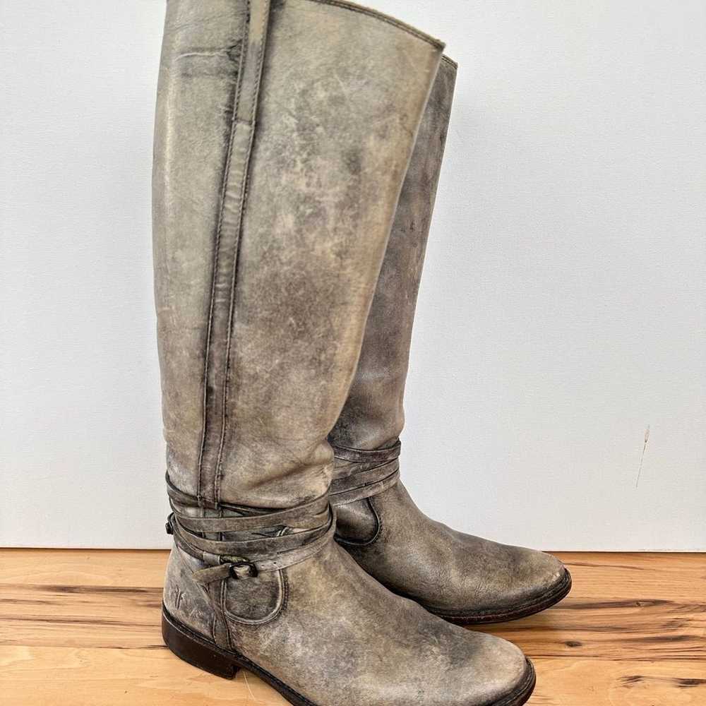 frye knee high lace up boots