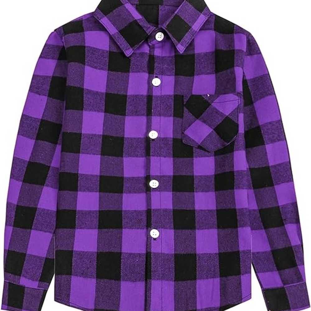 Women's long sleeved flannel plaid shirt button u… - image 2