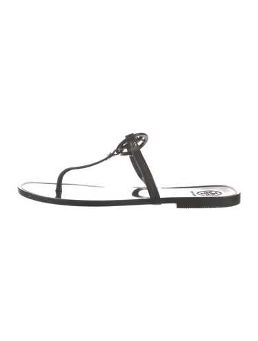 Tory Burch Rubber T-Strap Sandals Black - image 1