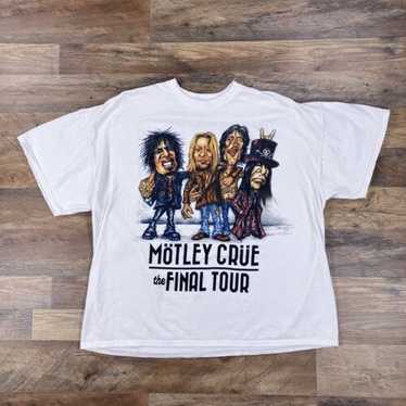 モトリークルー　final　TOUR　T Motley Crue The Final Tour Caricature Vintage T Shirt Men