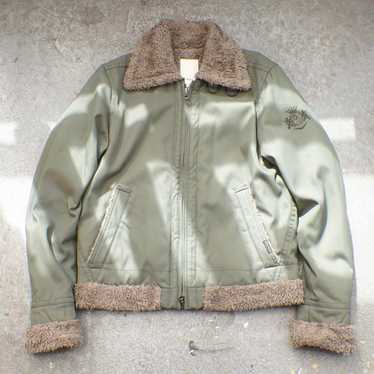 00s⭐️ DIESEL military jacket grunge y2k Diesel Military Army Y2K Tactical Jacket Leather/Cotton Size