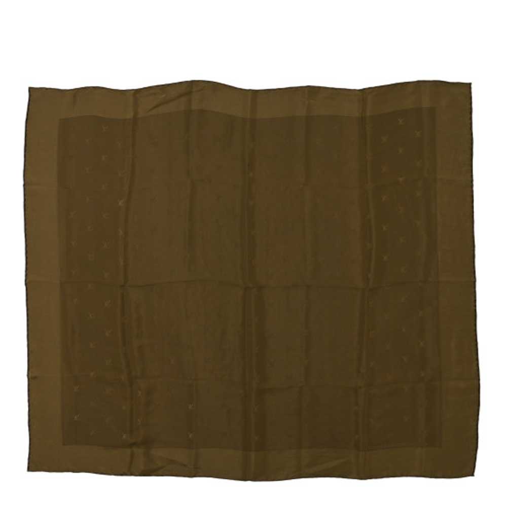 LOUIS VUITTON Silk Monogram Square Scarf Green - image 1