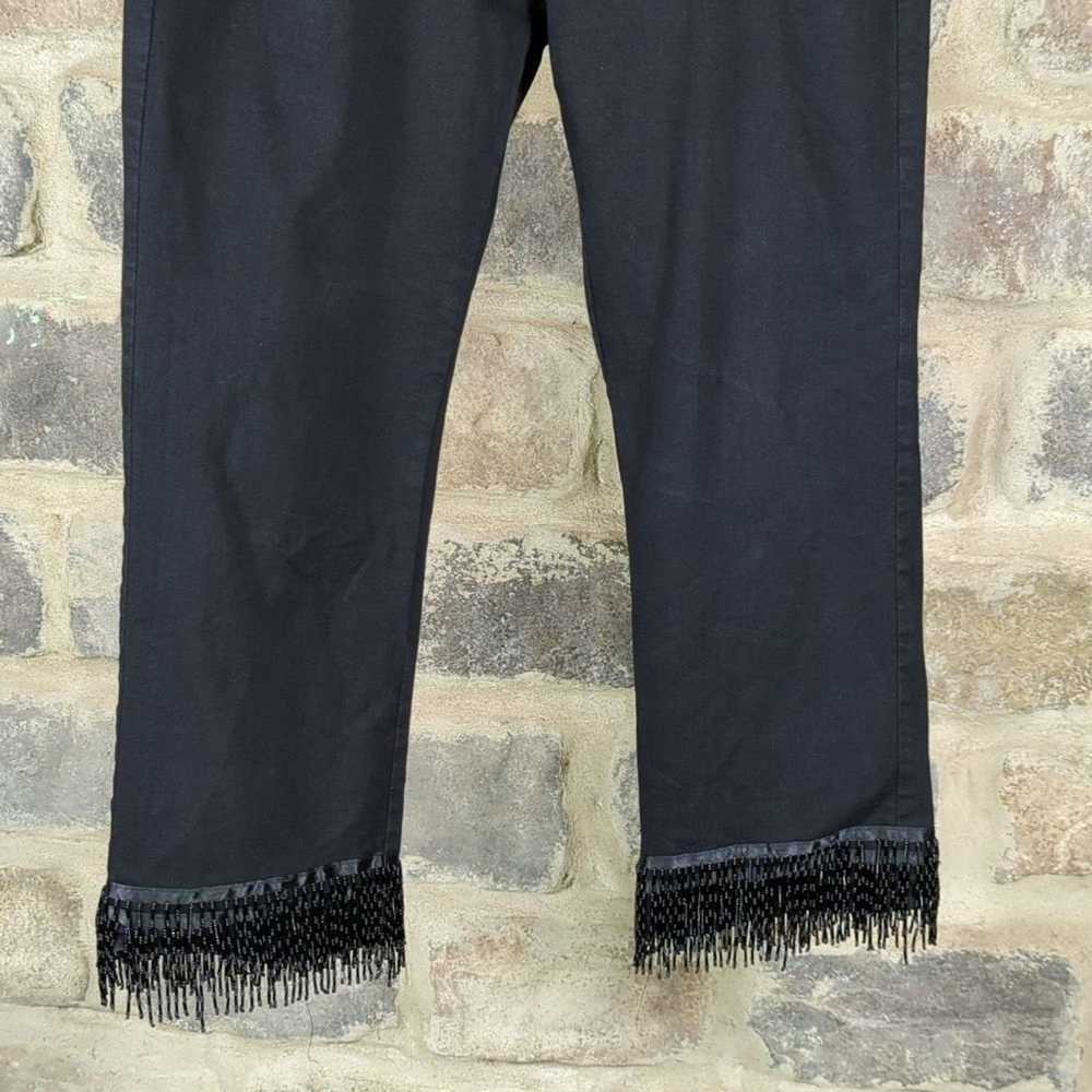 Other V Cristina Cropped Beaded Fringe Hem Jeans … - image 3