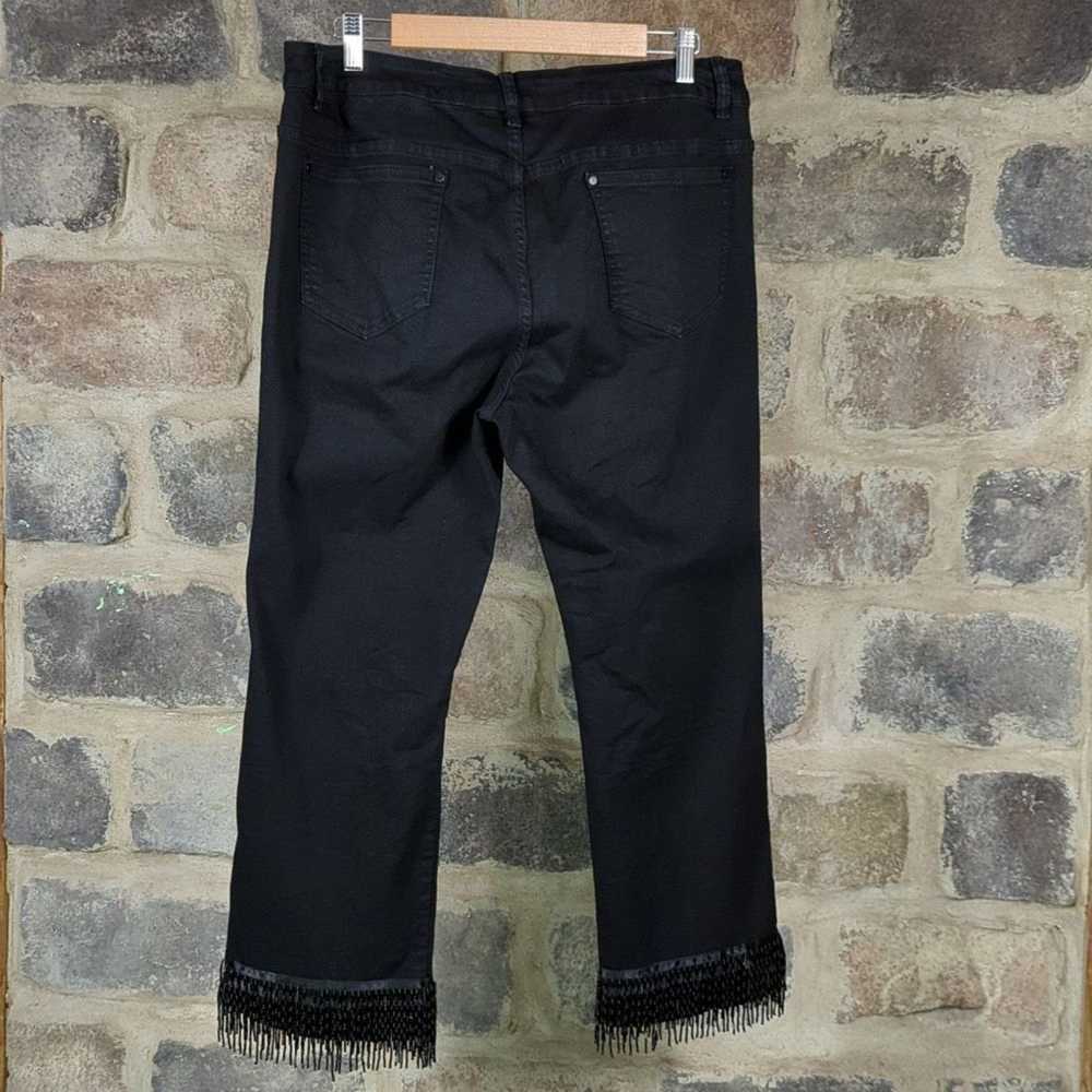 Other V Cristina Cropped Beaded Fringe Hem Jeans … - image 6